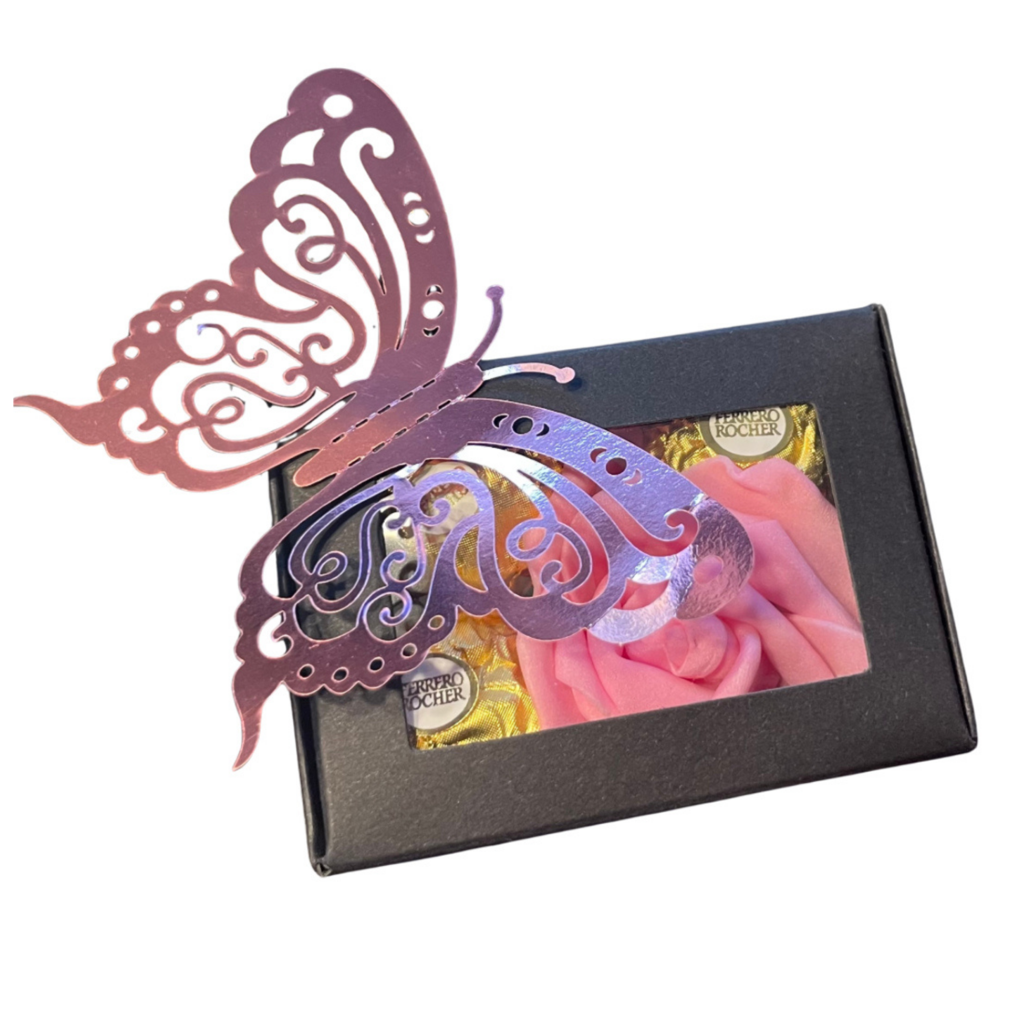 Butterfly & Blooms Chocolate Keepsake Gift Box | Cajita de Regalo con Chocolates y Rosa