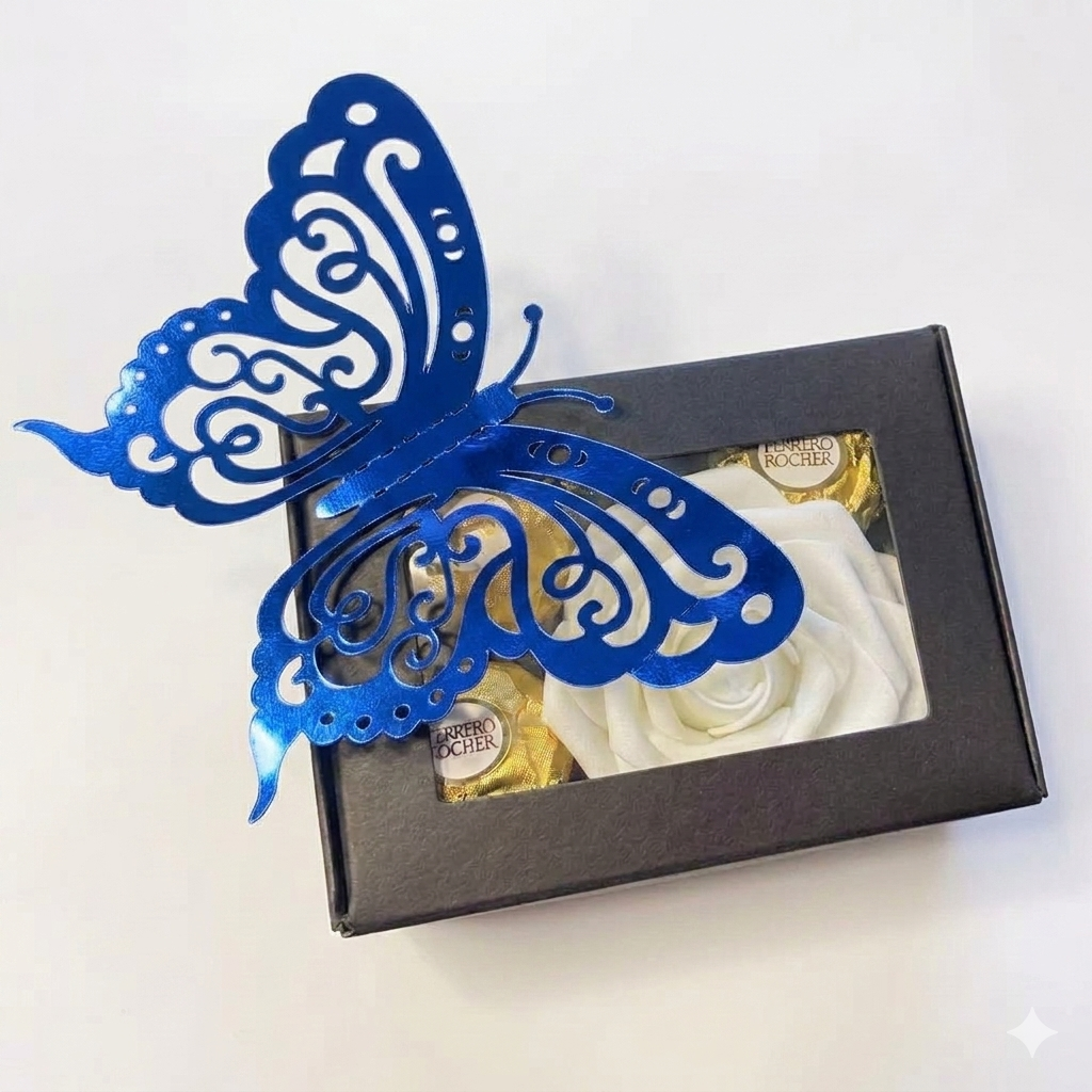 Butterfly & Blooms Chocolate Keepsake Gift Box | Cajita de Regalo con Chocolates y Rosa
