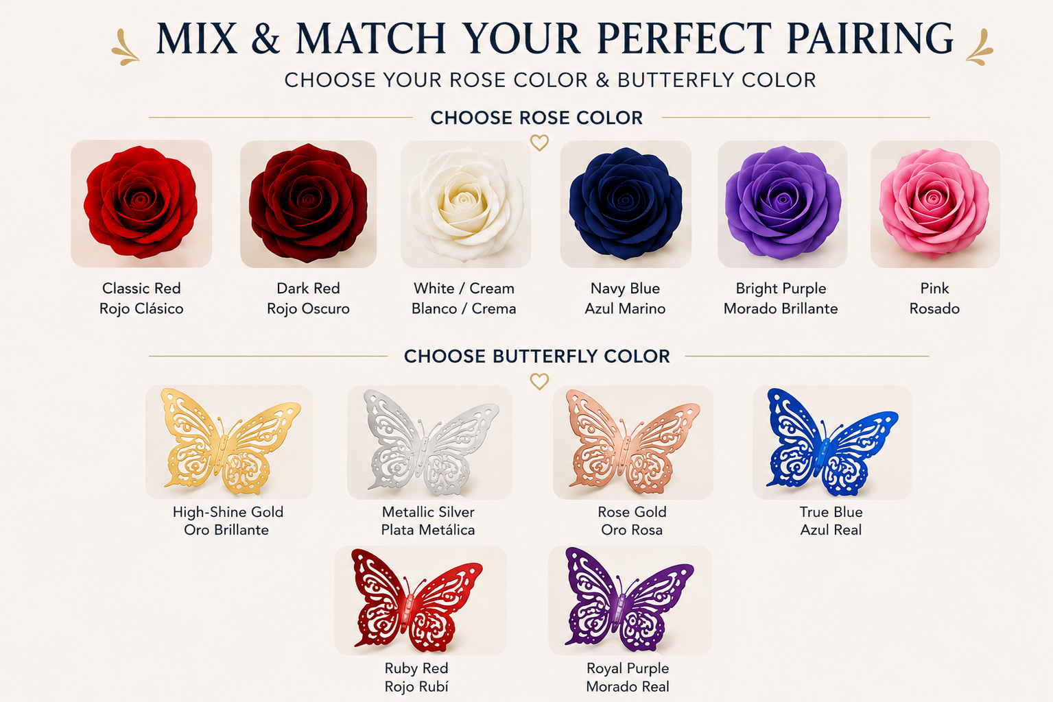 Butterfly & Blooms Chocolate Keepsake Gift Box | Cajita de Regalo con Chocolates y Rosa