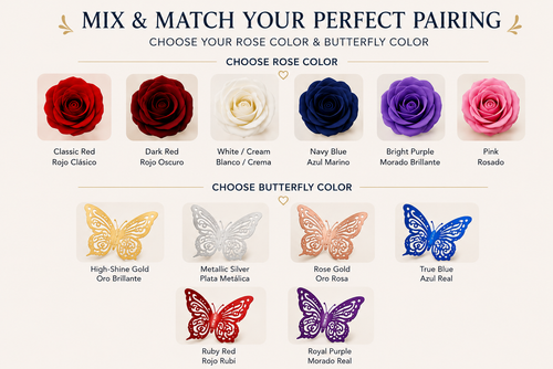 Butterfly & Blooms Chocolate Keepsake Gift Box | Cajita de Regalo con Chocolates y Rosa