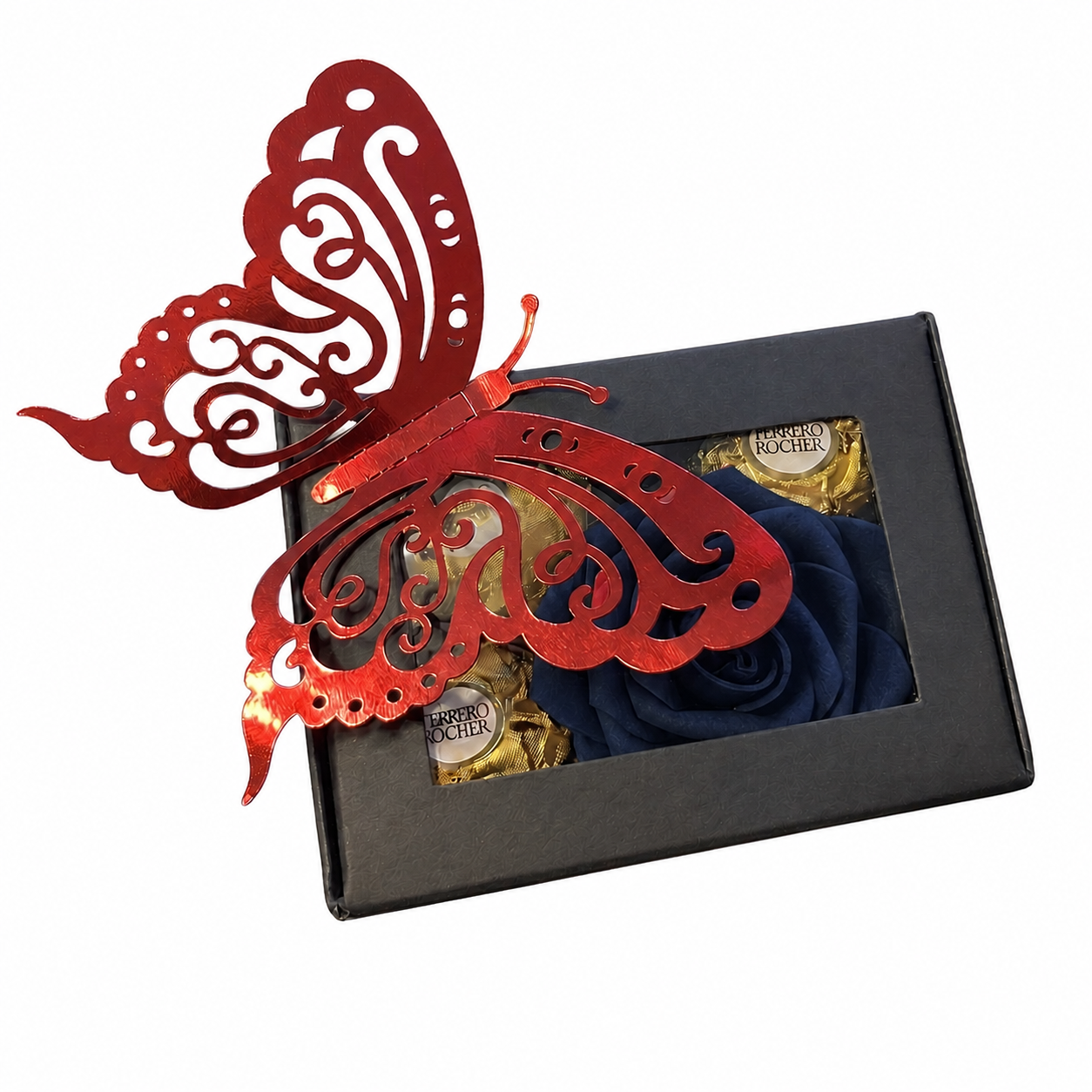 Butterfly & Blooms Chocolate Keepsake Gift Box | Cajita de Regalo con Chocolates y Rosa