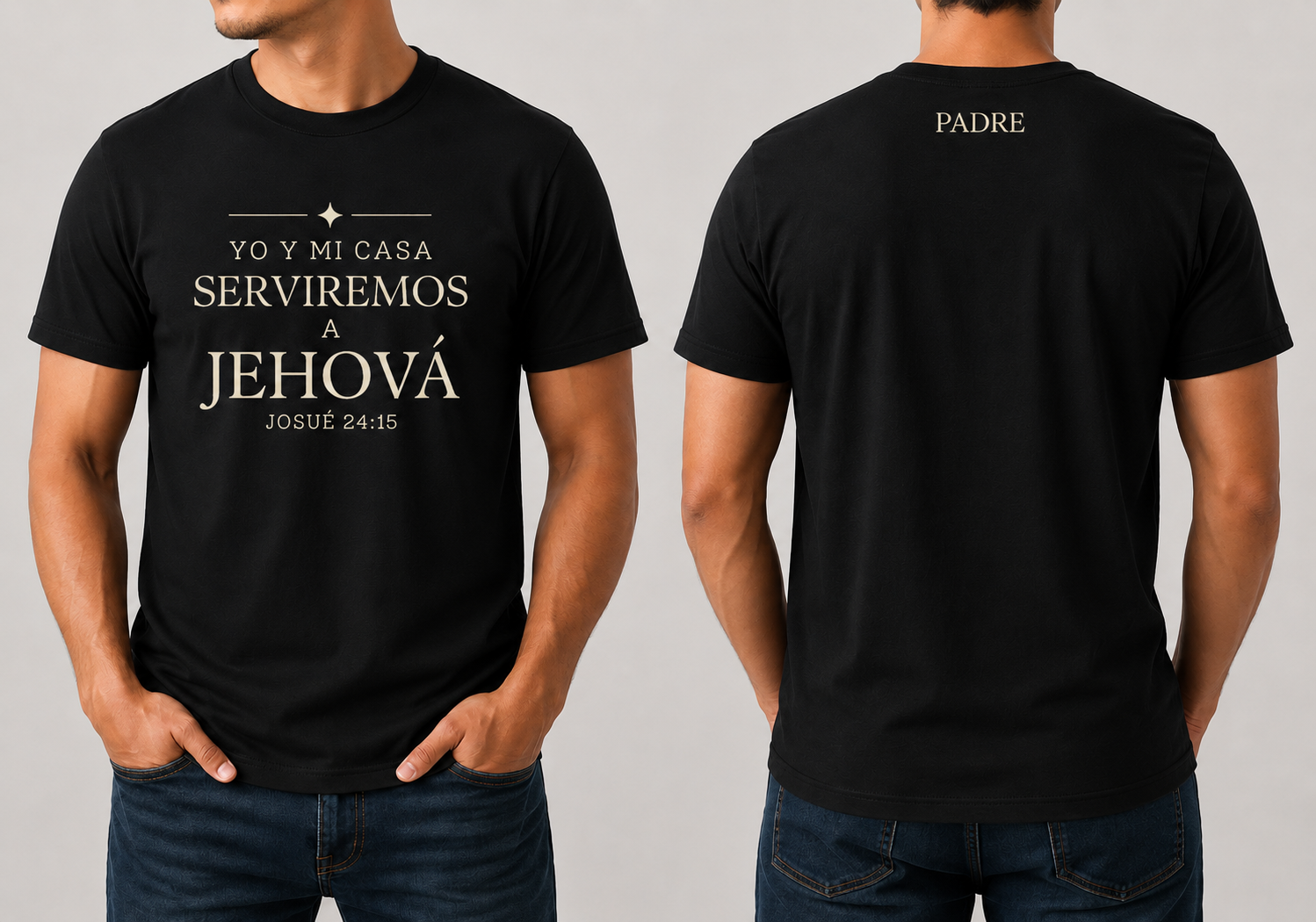 Yo y Mi Casa Serviremos a Jehová | Joshua 24:15 Christian T-Shirt | Camiseta Cristiana | EADDEM