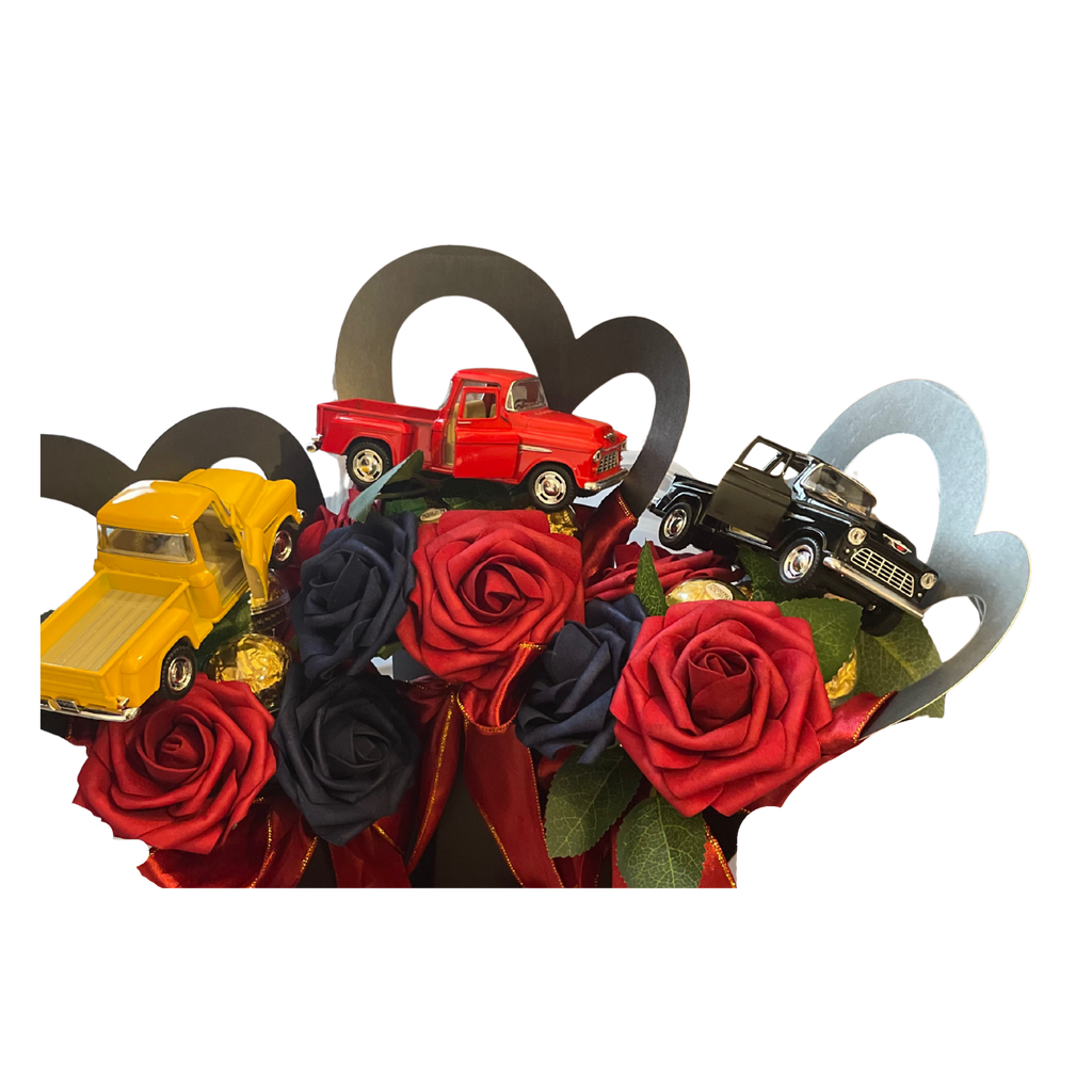 EADDEM Vintage Truck Christian Floral Arrangement / Arreglo de Rosas con Camioneta Clásica