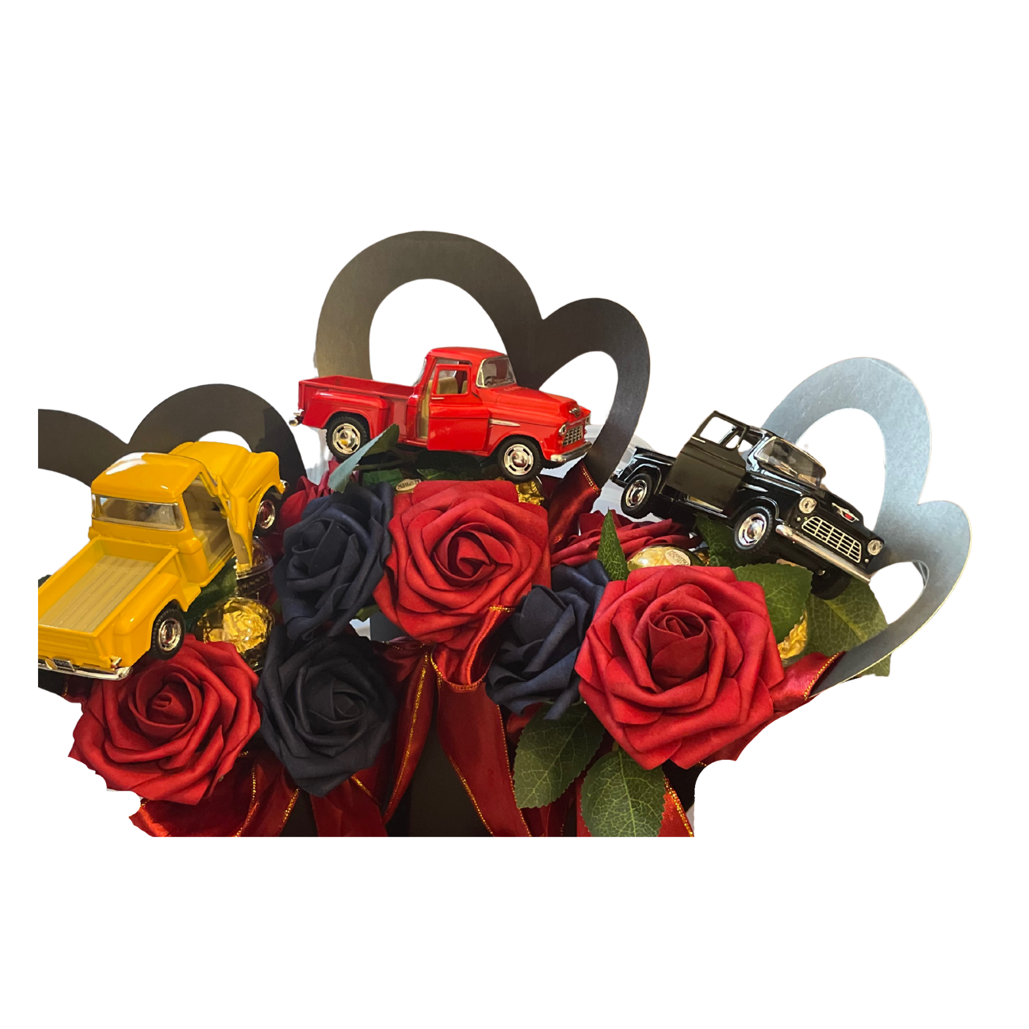 EADDEM Vintage Truck Christian Floral Arrangement / Arreglo de Rosas con Camioneta Clásica