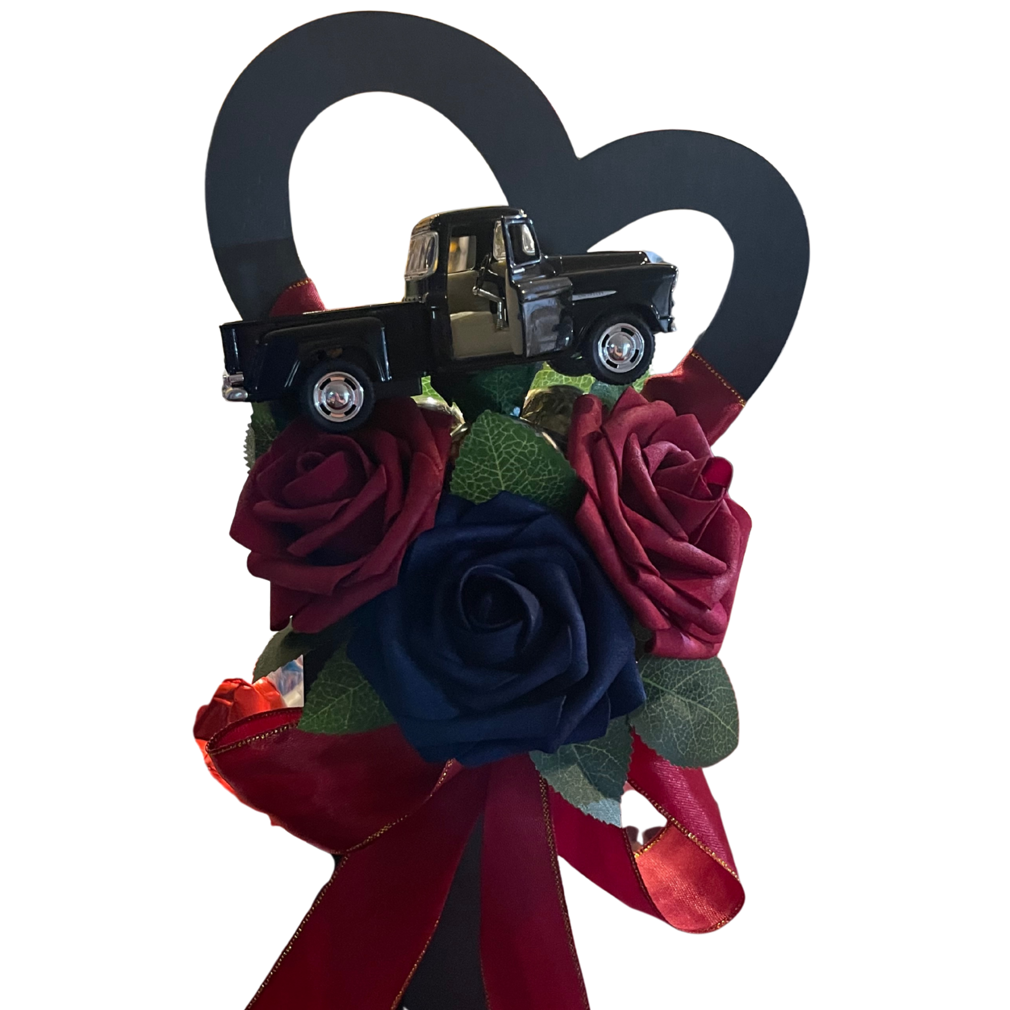 EADDEM Vintage Truck Christian Floral Arrangement / Arreglo de Rosas con Camioneta Clásica