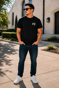 FE Christian T-Shirt | Faith Left Chest | Black Unisex Softstyle Tee | EADDEM