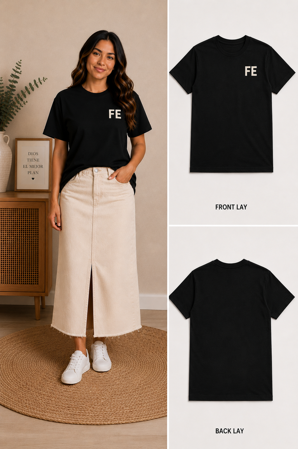 FE Christian T-Shirt | Faith Left Chest | Black Unisex Softstyle Tee | EADDEM