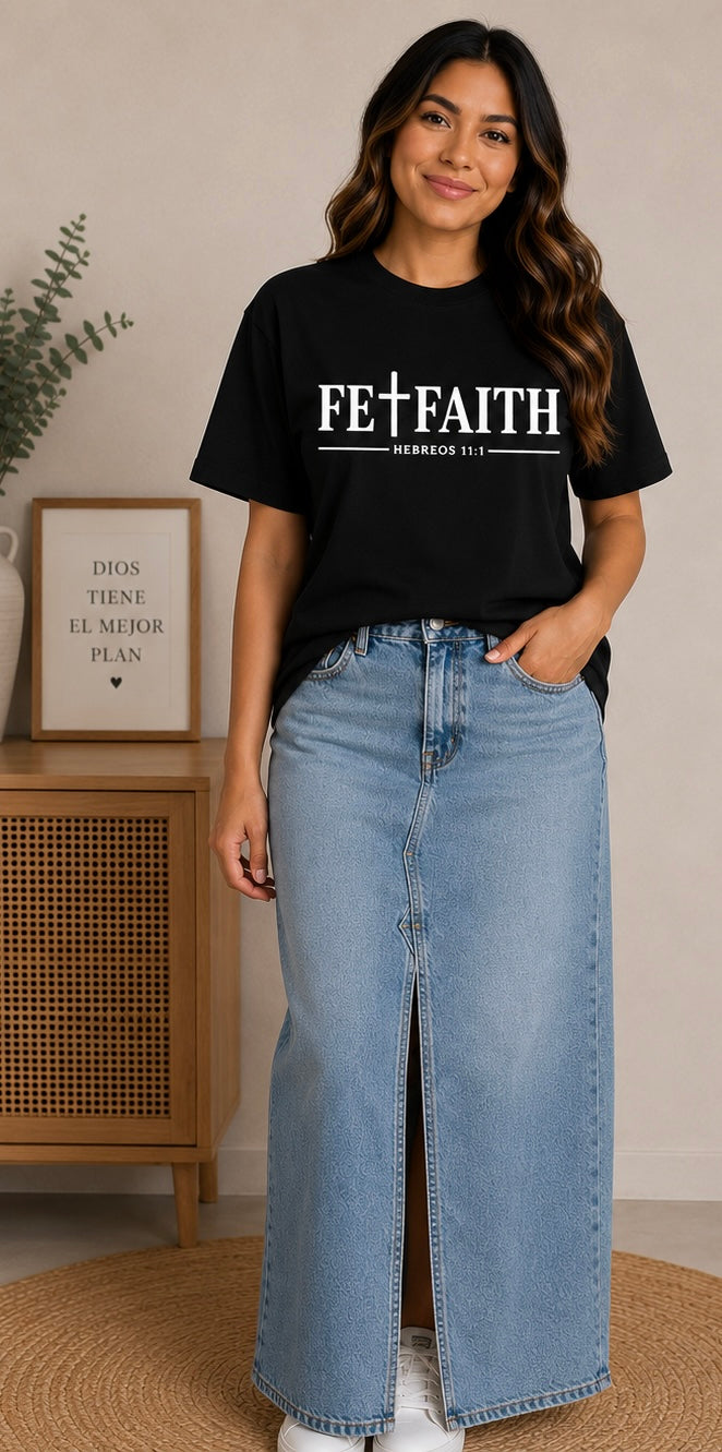 FE+FAITH Christian T-Shirt | Hebreos 11:1