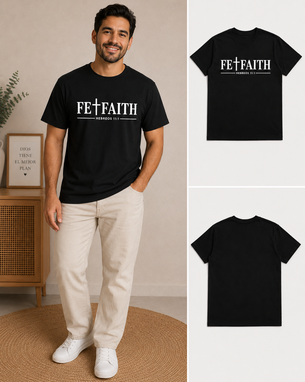 FE+FAITH Christian T-Shirt | Hebreos 11:1