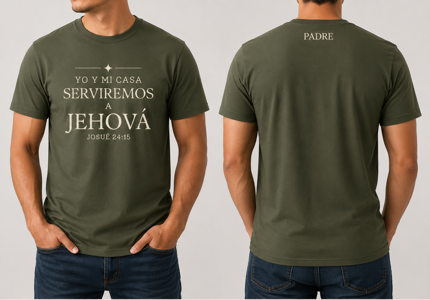 Yo y Mi Casa Serviremos a Jehová | Joshua 24:15 Christian T-Shirt | Camiseta Cristiana | EADDEM