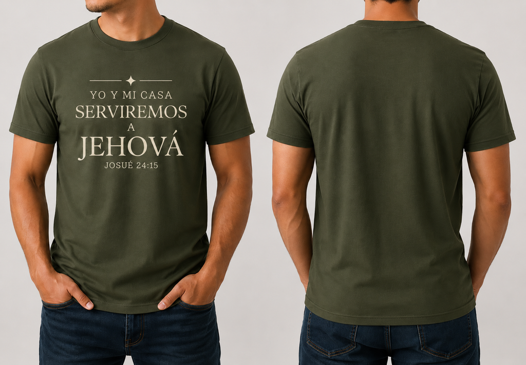 Yo y Mi Casa Serviremos a Jehová | Joshua 24:15 Christian T-Shirt | Camiseta Cristiana | EADDEM