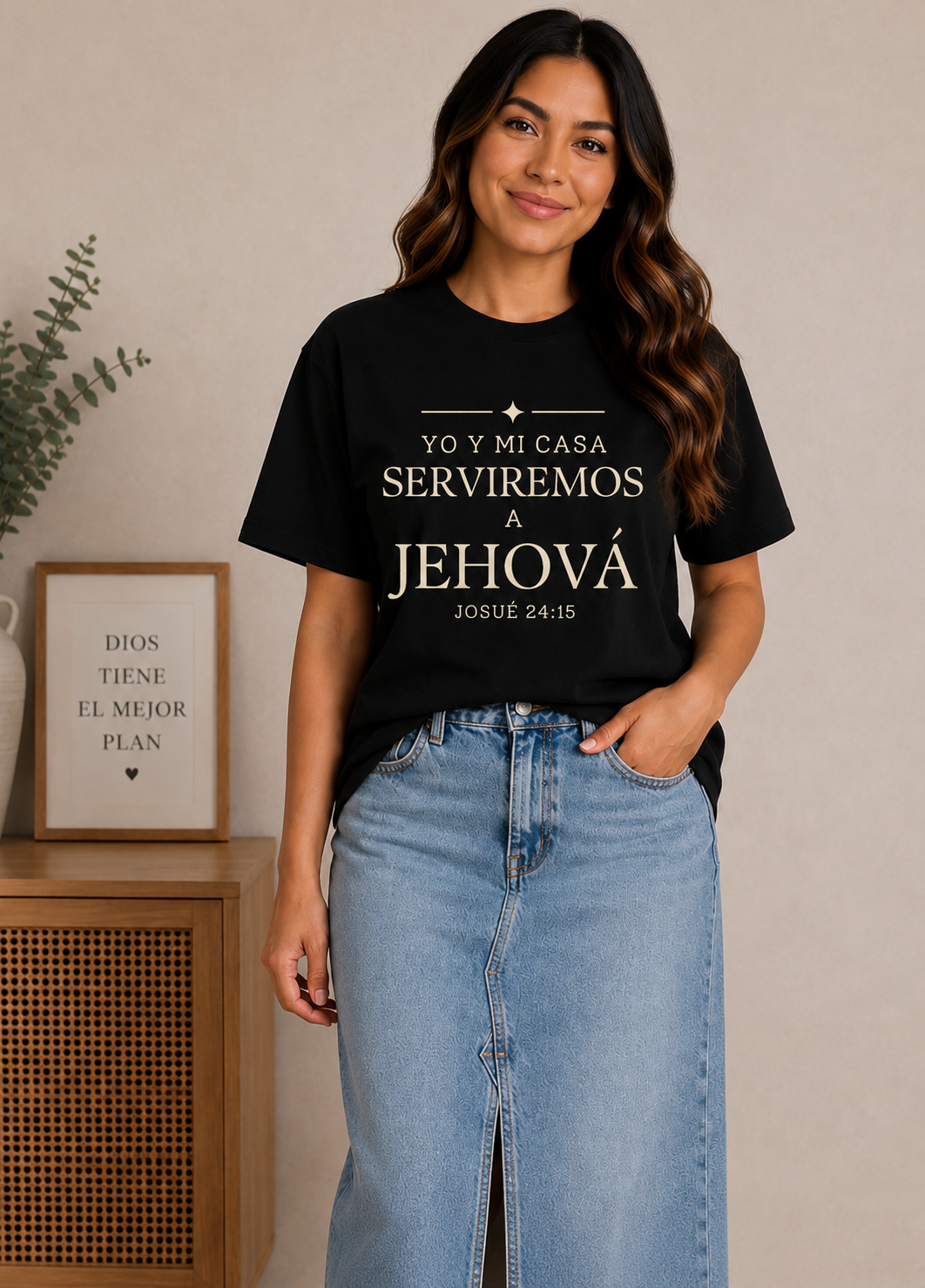 Yo y Mi Casa Serviremos a Jehová | Joshua 24:15 Christian T-Shirt | Camiseta Cristiana | EADDEM